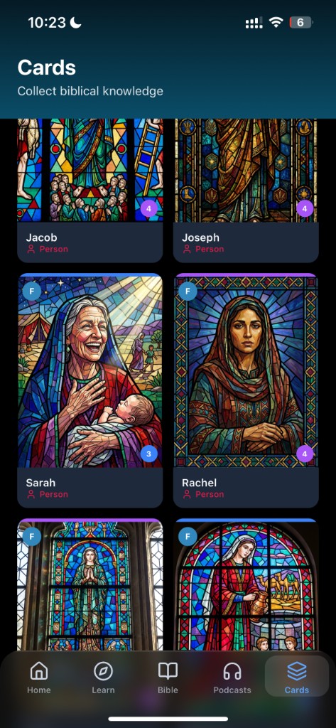 Collectible Bible character cards